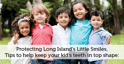 Protecting Long Island's little smiles, tips to help keep your kid's teeth in top shape - photo of group of children standing together with arms around each other