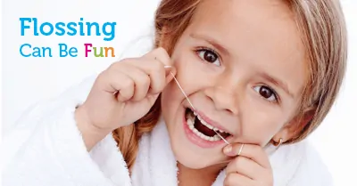 Flossing can be fun - little girl flossing