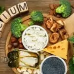 Calcium - photo of cheese, broccoli, mushrooms, etc.